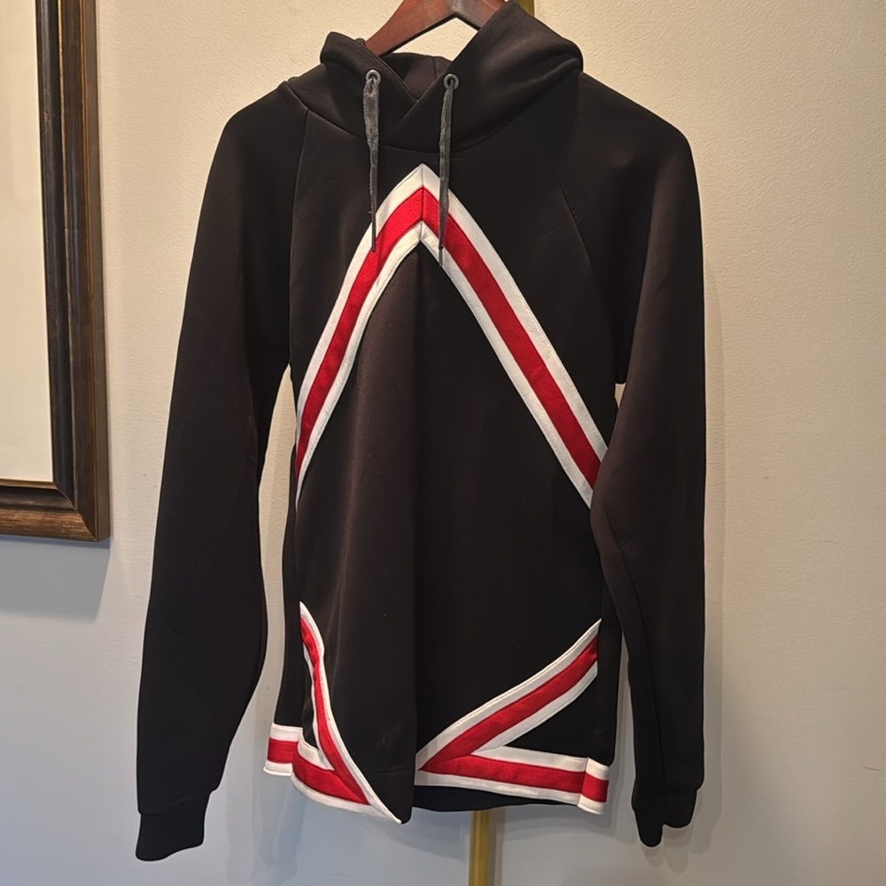 Nike Jordan flight tech Black Hoodie with Red and White Chevron Design EUC M - Picture 2 of 9